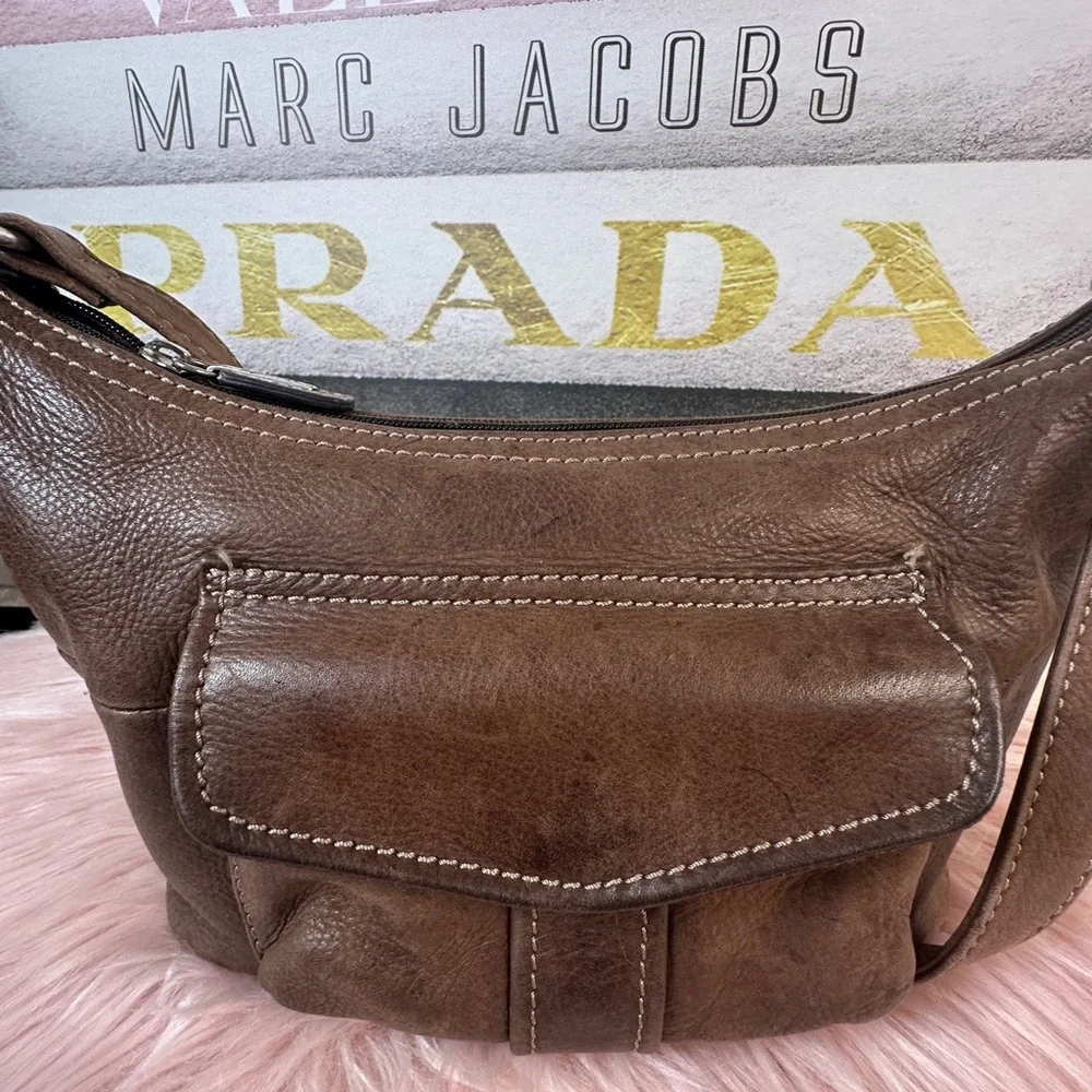 Fossil Tan Leather Hobo Bag